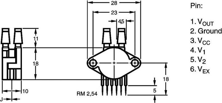NXP Semiconductors Drucksensor 1 St. MPX5100DP 0 kPa bis 100 kPa Print