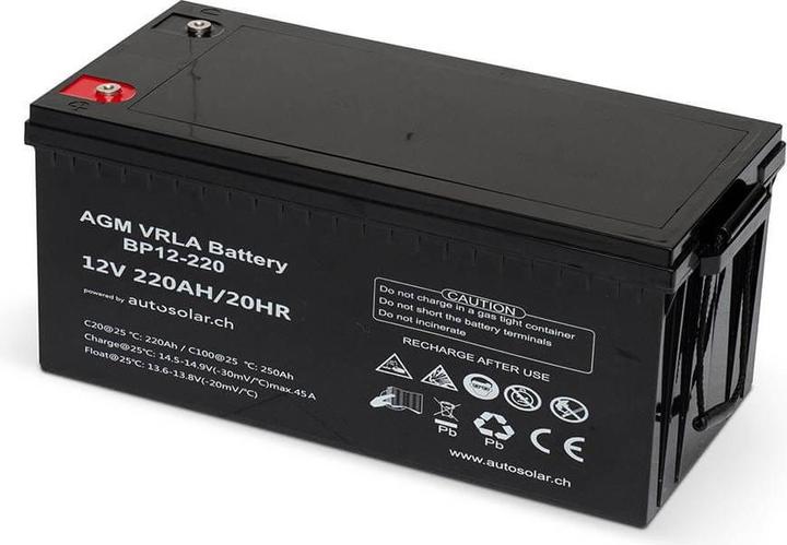 Image du produit Autosolar Batterie AGM de 220 Ah (12 V, 280 Ah)