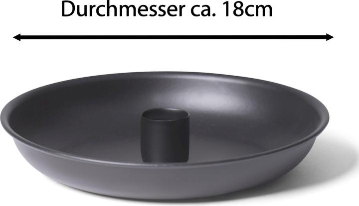 Actual product image Novaliv Set of 2 Stick Candle Holders 18cm Metal Candle Holder Advent Wreath Round Table Candles BLACK (18 x 18 cm)