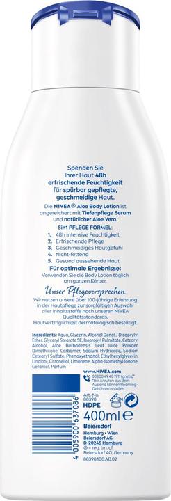 Actual product image NIVEA Aloe Pflege Body Lotion Fl 400ml (Body lotion, 400 ml)