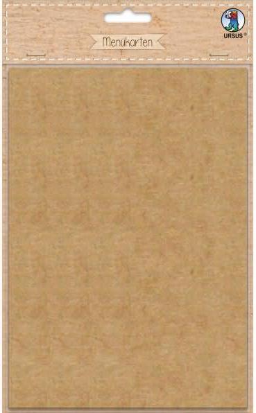Immagine prodotto Ursus Cartoncini per menu "Cartone Kraft", 6 pezzi (200 g/m², 6 x)