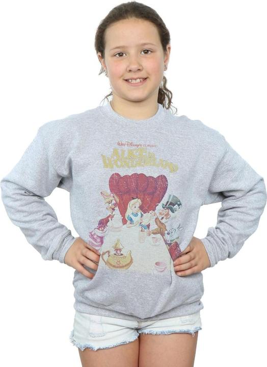 Actual product image Disney Girls Alice In Wonderland Retro Poster Sweatshirt (140, 146)