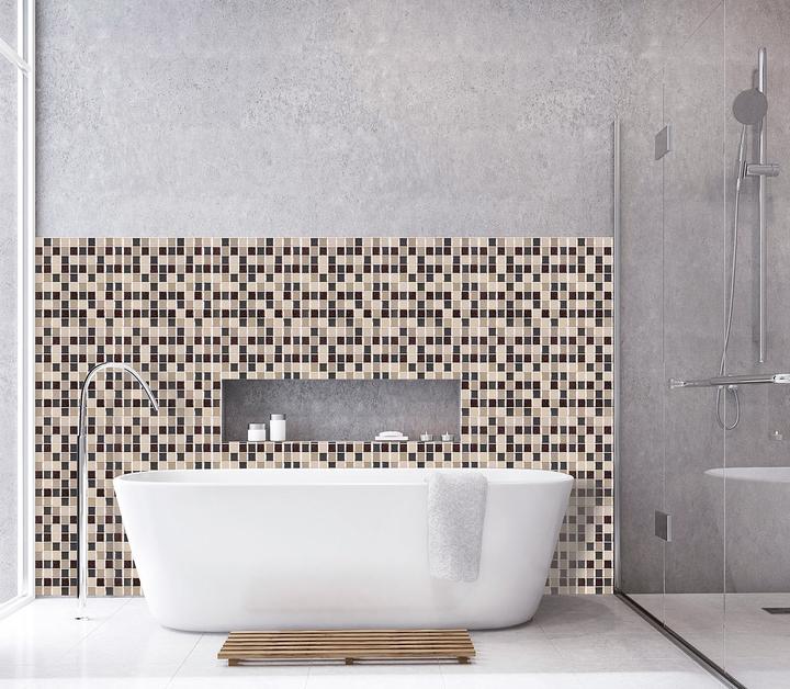 Actual product image Infactory Self-adhesive 3D mosaic glitter tile stickers, 26 x 26cm, set of 15 (26 x 26 cm)