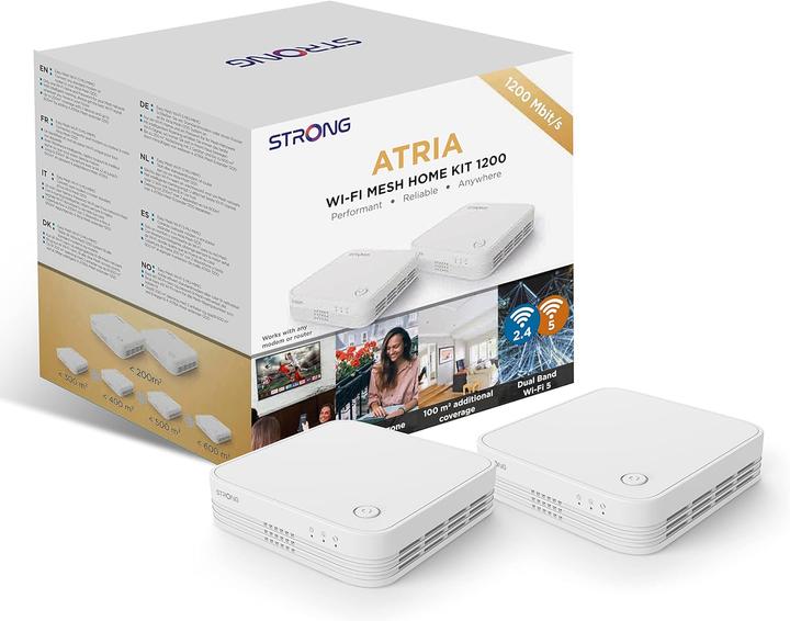 Immagine prodotto Strong Kit domestico Atria Wi-Fi Mesh 1200v2 (867 Mbit/s, 300 Mbit/s)