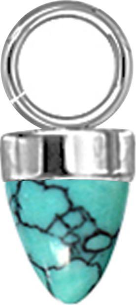 Produktbild Star Piercing Anhänger silber ein Kegel Türkis Stein (ohne Messing, Chirurgenstahl 316L, Mineralisch)