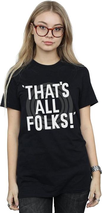 Immagine prodotto Looney Tunes That's All Folks Text Maglietta Ampia Donna (M)