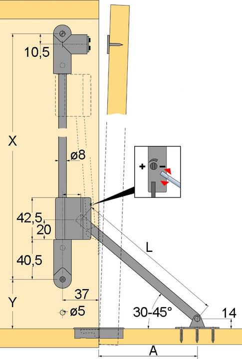 Actual product image Hettich Brake flap holder classic D