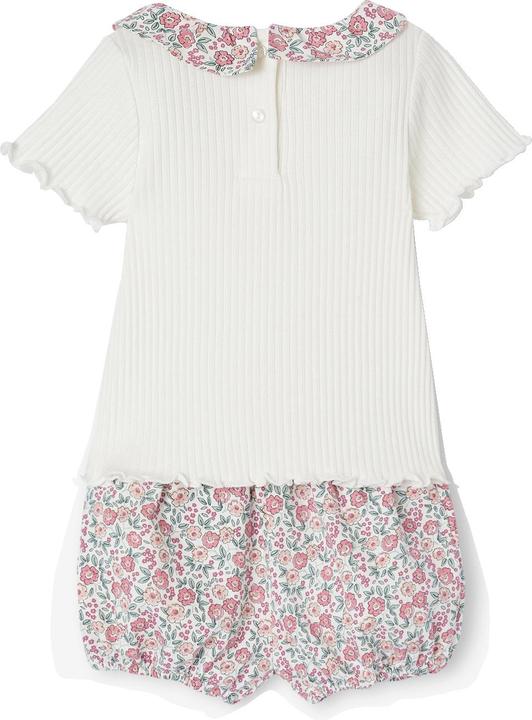 Vertbaudet Baby Geschenk-Set: T-Shirt, Shorts, Haarband & Schmusetuch