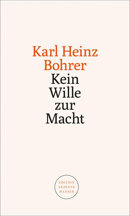 Immagine prodotto Kein Wille zur Macht (Tedesco, Karl Heinz Bohrer, 2020)