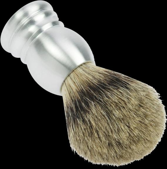 Immagine prodotto Pennello da barba, punta in alluminio puro, argento puro tasso, Ø 21 mm, altezza 10 cm (Pennello da barba)