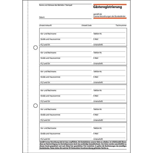 Produktbild Sigel Gästeregistrierung Formularbuch GB510 (100 x)
