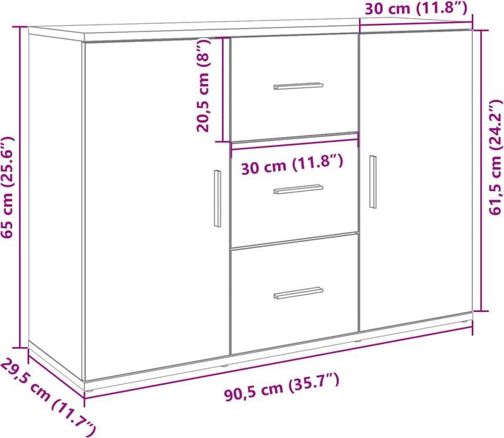 Immagine prodotto VidaXL Credenza (90,5 x 29,5 x 65 cm)