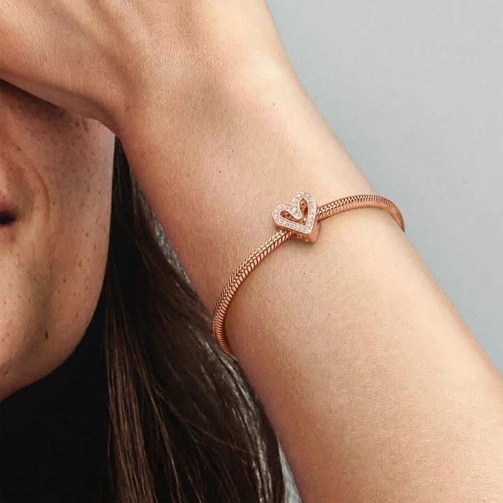 Immagine prodotto Pandora Charm a forma di cuore a mano libera Rose Sparkling (Metallo, placcato oro rosa)