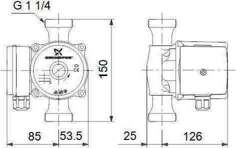 Immagine prodotto Grundfos Pompa di circolazione UP serie 100, 150 mm, UP 20-45 N (Pompa di flusso)
