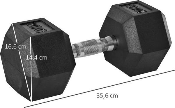 Produktbild Swisshandel24 Hexagon Kurzhantel Gusseisen Hantel Gummi-Hantel Griff gerändelt Gewichte Metall Gummi schwarz 1 x 2 (1 x 20 kg)