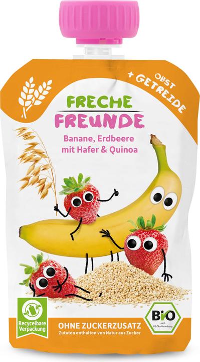 Produktbild Freche Freunde Quetschmus Banane Erdbeere mit Hafer & Quinoa (100 g)