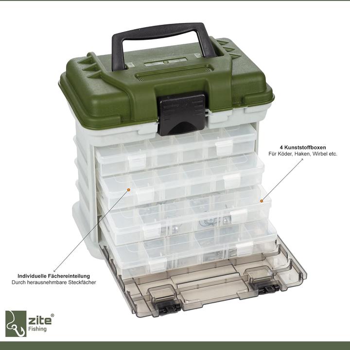 Produktbild Zite Fishing Angelkoffer mit 4 Tackleboxen
