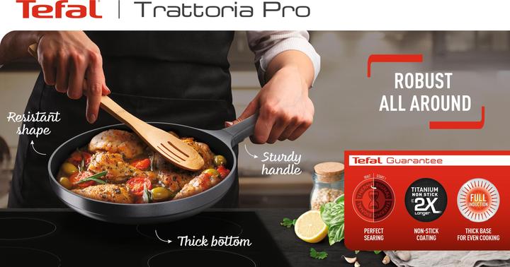 Actual product image Tefal Trattoria Pro braising pan with glass lid (28 cm, Casserole + Stewpot, Cast aluminium)
