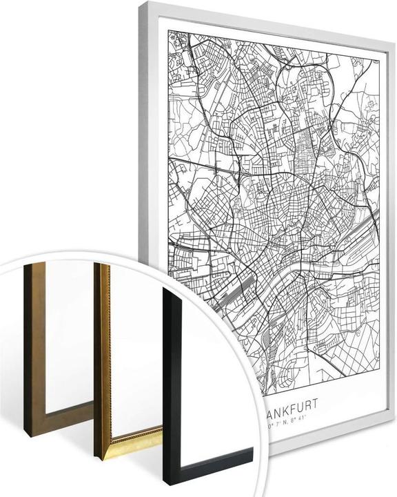 Actual product image Trenddeko Frankfurt city map (30 x 40 cm)