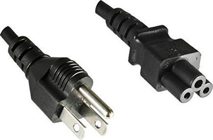 Actual product image Dinic Power cable USA NEMA 5-15P, type B to C5, AWG18, SVT, approvals: UL/CSA, black, length 1.80 (1.80 m)