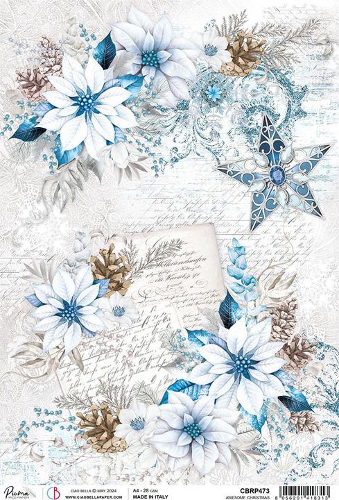 Immagine prodotto Ciao Bella Motivo filo di paglia "Elecance of Blue - Stella di Natale blu", DIN A4 (28 g/m², 1 x)
