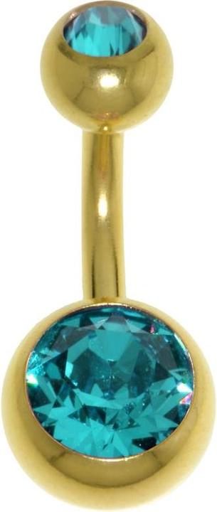 Produktbild Bijouteria Bauchpiercing (Chirurgenstahl 316L, Premium Kristall, PVD Beschichtung (goldfarben))