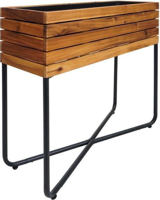 Image du produit Mendler Jardinière HWC-L25, rectangulaire 60x62x22cm Outdoor acier acacia, marron (62 cm)