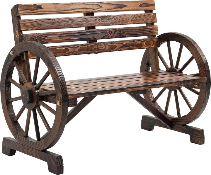Image du produit Outsunny Banc de jardin design roue de chariot