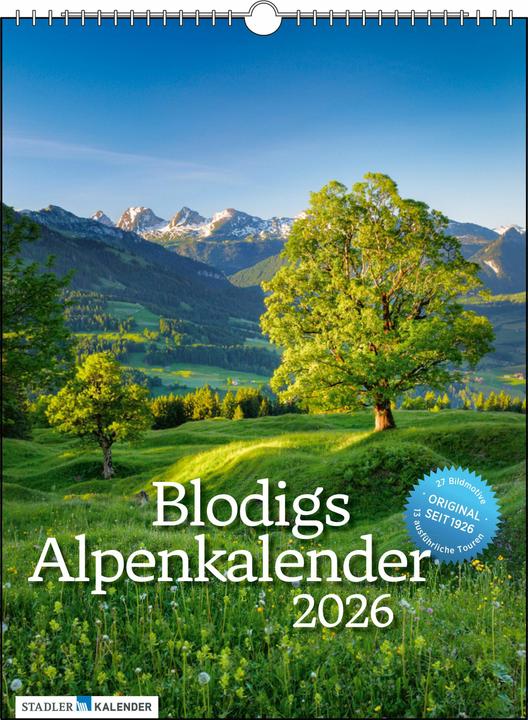 Immagine prodotto Blodigs Alpenkalender 2026 (24 x 32 cm, Copertina rigida, Tedesco)