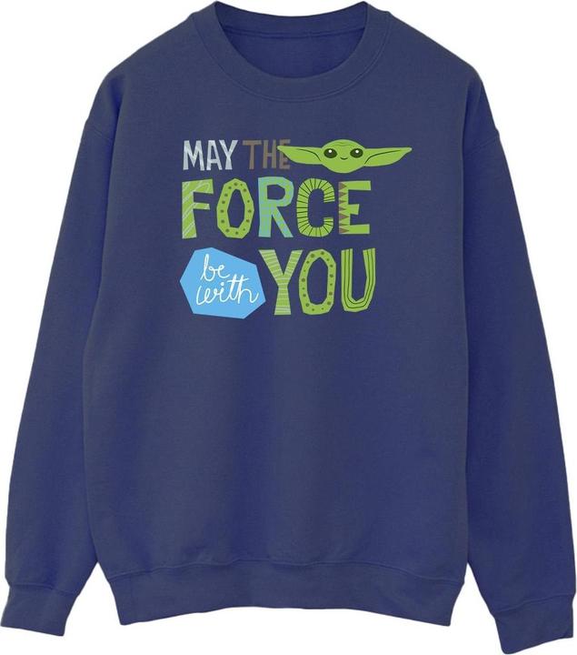 Actual product image Star Wars Mens The Mandalorian May The Force Be With You Sweatshirt (XL)