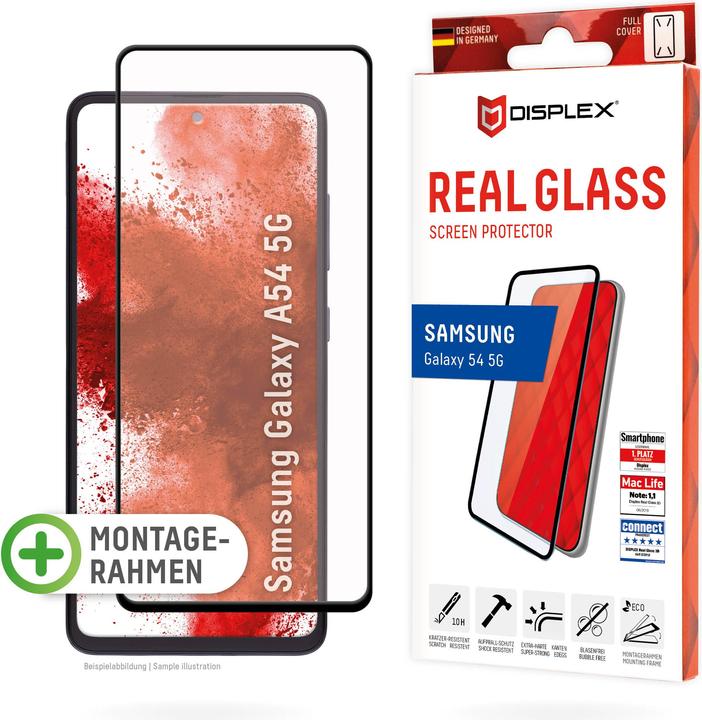 Actual product image Displex Real Glass, Full Cover Panzerglas (1 Piece, Samsung Galaxy A54 5G)