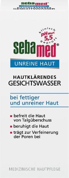 Produktbild Sebamed Unreine Haut hautklärendes Gesichtswasser, 200 ml Lösung (Reinigungstücher, 200 ml)