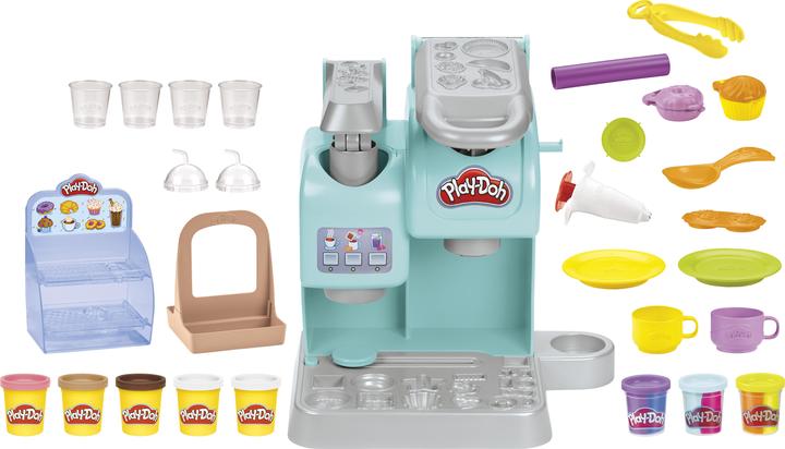Productafbeelding Play-Doh Kitchen Creations Kneedplezier Café, Café speelset met 20 accessoires en 8 blikken