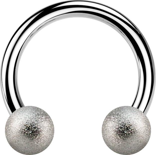 Star Piercing Circular Barbell silber mit zwei Kugeln gesprenkelt (ohne Messing, Chirurgenstahl 316L)