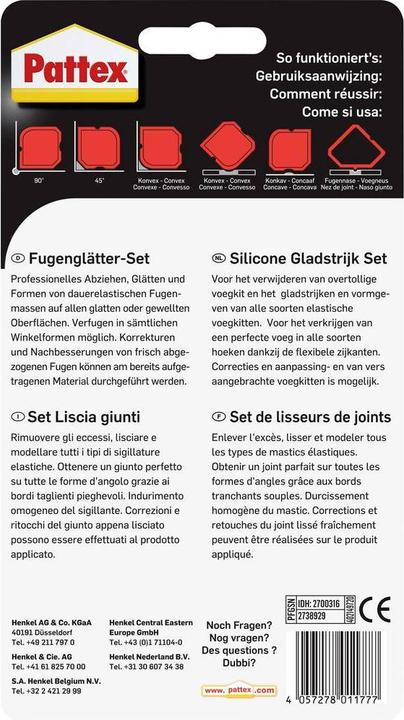Image du produit Pattex Jeu de lisseurs pour joints