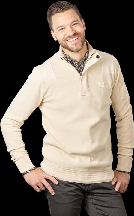 Produktbild Pme Legend Half Zip Pullover Cotton Knit Bone White (3XL)