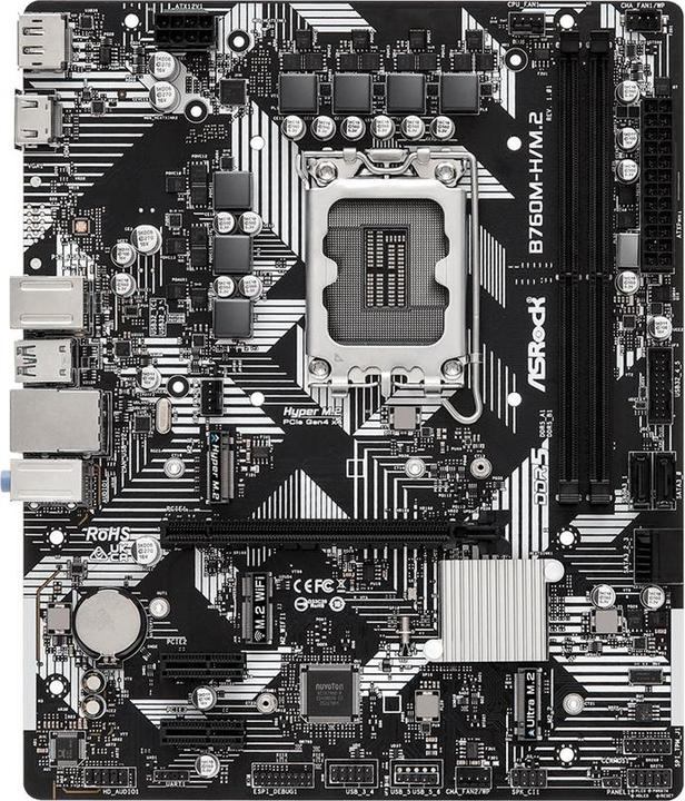 Actual product image AsRock B760M-H2/M.2 moederbord (LGA 1700, Intel B760, mATX)