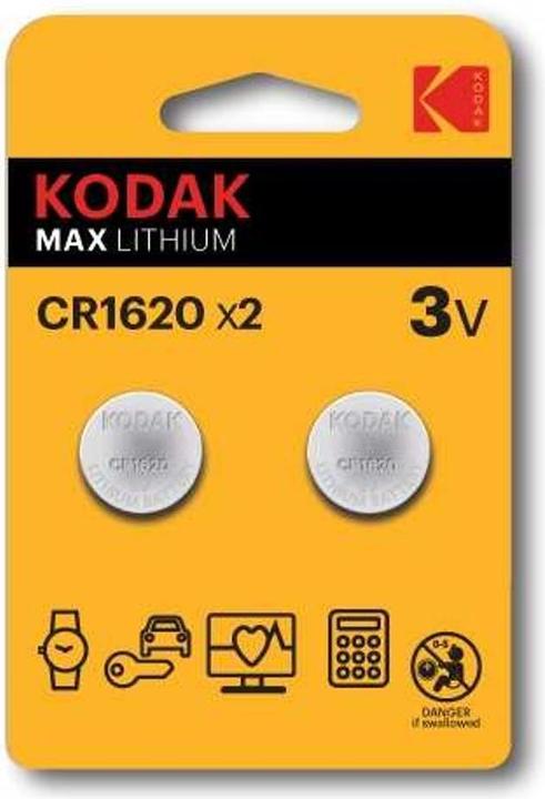 Kodak CR1620 Batteria monouso al litio - Batteria (2 pz., CR1620, 70 mAh)