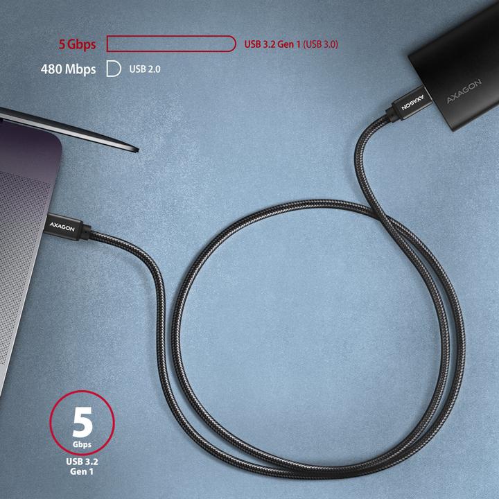 Image du produit Axagon USB type C - USB type C (1.50 m, USB 3.2 Gen 1)