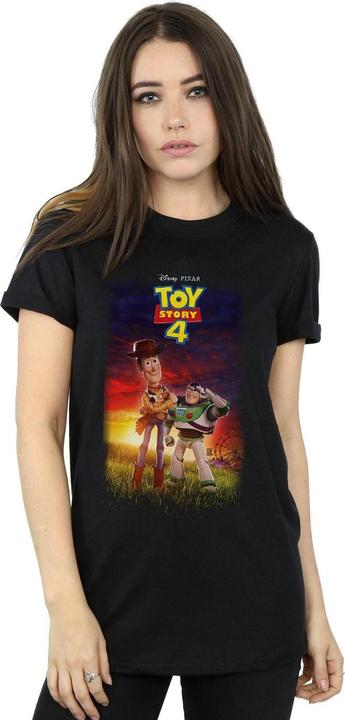Actual product image Disney Womens/Ladies Toy Story 4 Buzz And Woody Poster Cotton Boyfriend T-Shirt (4XL)