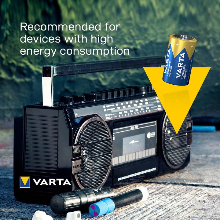 Image du produit Varta VAR Longlife Power D 2er Blist (2 pcs, D, 16500 mAh)