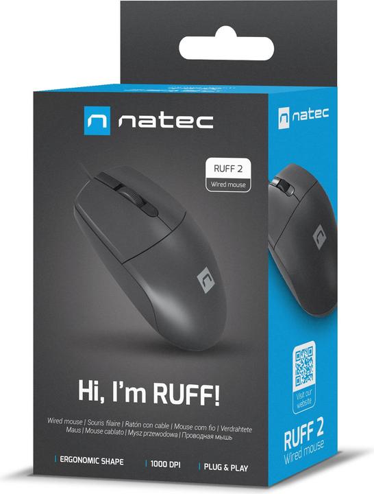 Produktbild Genesis NATEC Optical mouse Ruff 2 1000DPI black (Kabelgebunden)