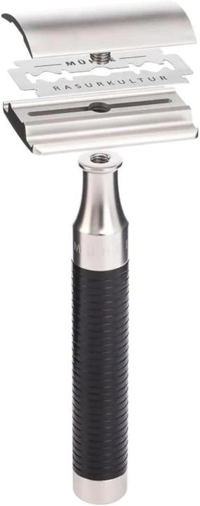 Actual product image Mühle ROCCA, shaving set, 3-piece, shaving brush with silver tip badger pluck, HANDCRAFT, stainless steel
