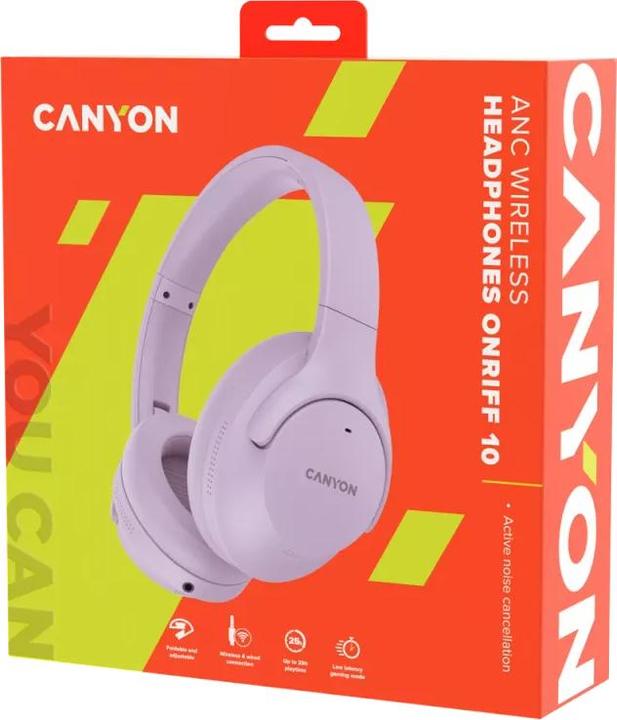Actual product image Canyon OnRiff 10, Bluetooth headset,with microphone,with Active Noise Cancellation function (ANC, 25 h, Cable)
