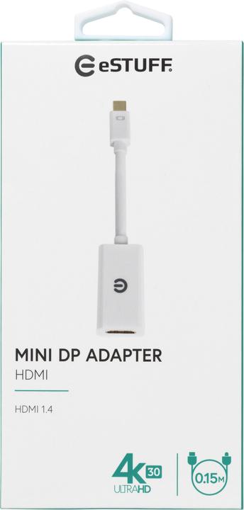 Actual product image eSTUFF ES607801 Video cable adapter Mini DP HMDI (Mini DP, HDMI, 15 cm)