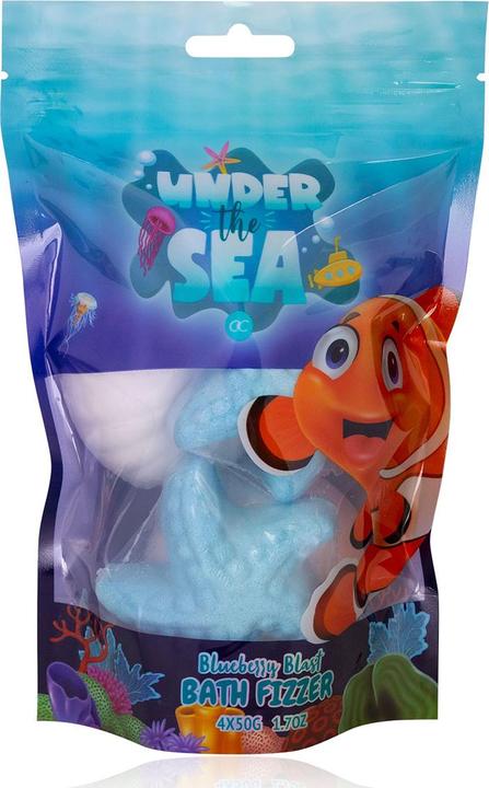 Actual product image Accentra UNDER THE SEA bath stain in gift bag, starfish and shell shape assorted, 4 x 50g, scent: Blueb (Bath bombs)