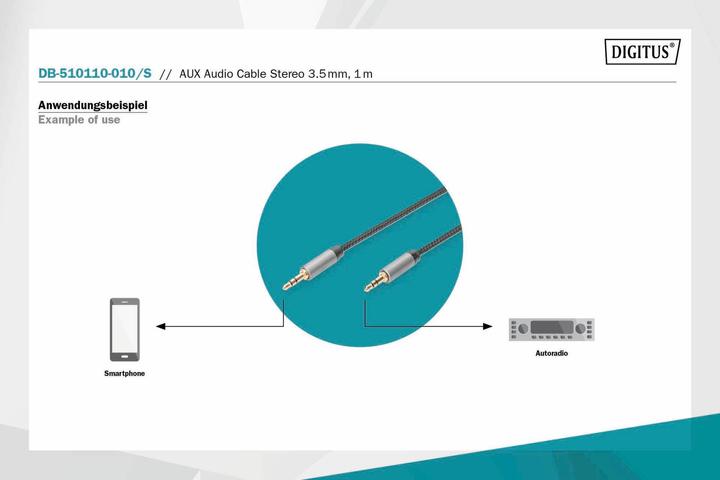 Actual product image Digitus Audio connection cable, 3.5 mm jack to 3.5 mm jack (1 m)