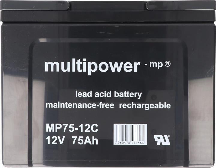 Actual product image Multipower 2 pieces PB lead battery suitable for senior citizen mobile electric car AS E 450 F, 12V 75Ah lead (12 V, 75 Ah)