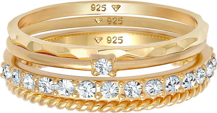 Image du produit Elli Bague en cristal, set de bagues (54, Argent 925)