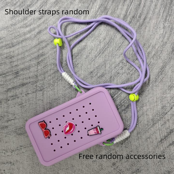 Image du produit Only-Bags.Store Chic silicone en forme de biscuit crossbody étui pour téléphone portable avec sangle amovible -